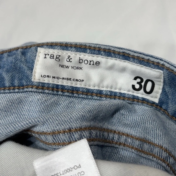 Rag & Bone Lori Mid-Rise Crop Jeans Light Wash BLUE Size 30 NWT Soft Cotton - Picture 8 of 14